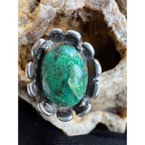 Vintage Chrysocholla Sterling Silver Ring (Size 5)